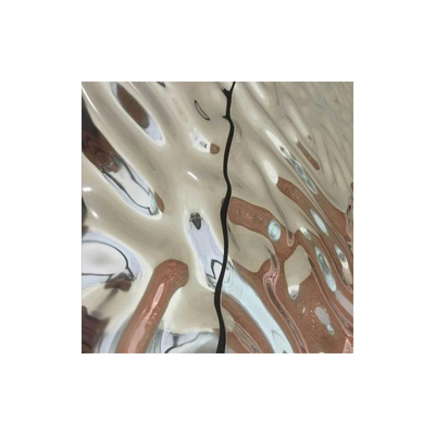 304 316L Water Ripple Stainless Steel Sheet 0.15mm Rose Gold Color Decorative Alloy Plate