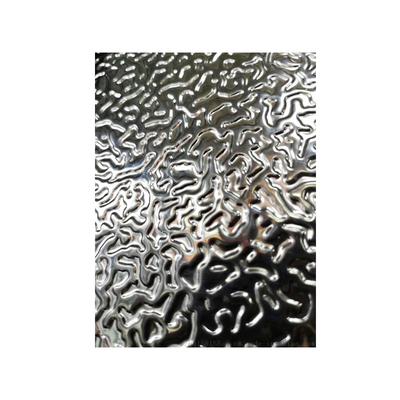 SS304 Stainless Steel Water Ripple Sheet Plate 0.8mm PVD Color Hot Rolled Stamped Sheet