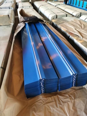 Blue DC02 Galvanized Corrugated Roofing Sheets 180g Galvanized Roof Panels